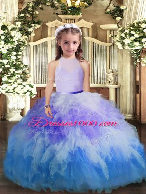 Graceful Floor Length Ball Gowns Sleeveless Multi-color Pageant Dress Wholesale Backless