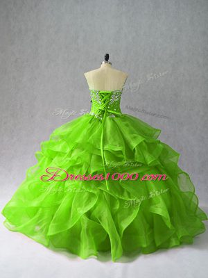 Classical Sleeveless Beading and Ruffles Floor Length Quinceanera Dresses