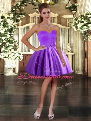 Sleeveless Floor Length Beading Lace Up Quince Ball Gowns with Purple