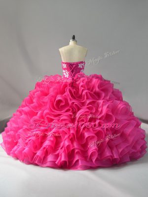 Lovely Sleeveless Lace Up Appliques and Ruffles Quinceanera Dresses