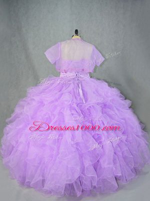 Sweetheart Sleeveless Side Zipper Quince Ball Gowns Lavender Organza