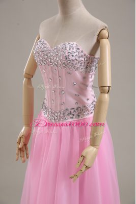 Column/Sheath Sleeveless Pink Pageant Dress for Womens Lace Up