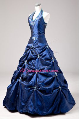 Attractive Sleeveless Appliques and Pick Ups Lace Up Quinceanera Dresses