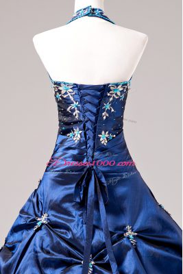 Attractive Sleeveless Appliques and Pick Ups Lace Up Quinceanera Dresses