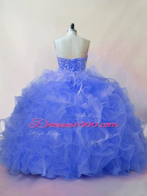 Chic Sleeveless Beading and Ruffles Lace Up Quinceanera Dresses