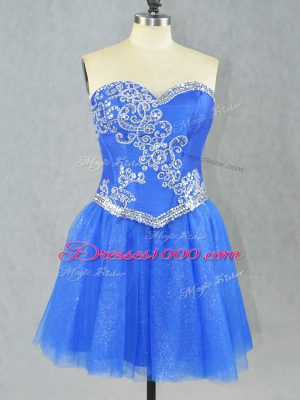 Top Selling Blue Sweetheart Neckline Beading Party Dress Wholesale Sleeveless Lace Up