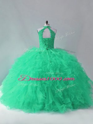 Spectacular Turquoise Sleeveless Tulle Lace Up Sweet 16 Dresses for Sweet 16 and Quinceanera