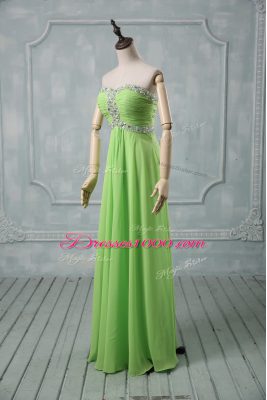 Pretty Sleeveless Chiffon Zipper Prom Evening Gown for Prom and Party and Military Ball