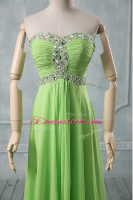 Pretty Sleeveless Chiffon Zipper Prom Evening Gown for Prom and Party and Military Ball