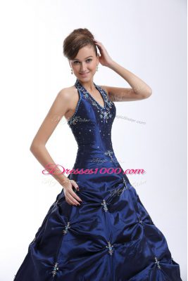 High End Sleeveless Lace Up Floor Length Embroidery and Pick Ups Vestidos de Quinceanera