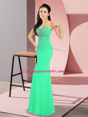 Customized Turquoise Zipper Sweetheart Beading Homecoming Dress Chiffon Sleeveless
