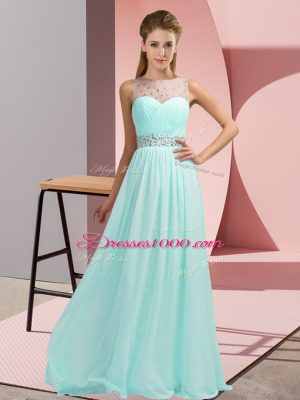Light Blue Sleeveless Chiffon Backless Dress Like A Star for Prom and Party
