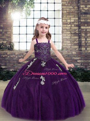 Sleeveless Appliques Lace Up Winning Pageant Gowns