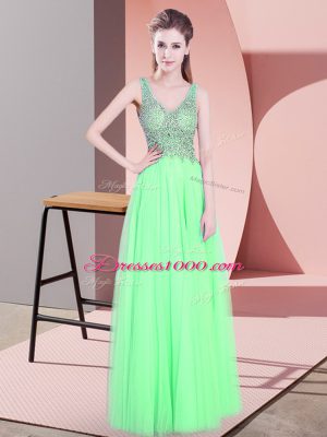 Fantastic Floor Length Zipper Evening Dress for Prom and Party with Beading