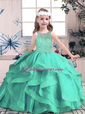 Trendy Sleeveless Beading and Ruffles Lace Up Party Dress Wholesale