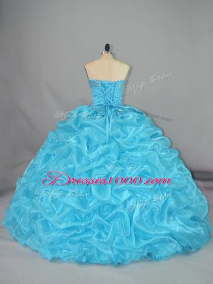 Beautiful Organza Sleeveless Floor Length 15 Quinceanera Dress and Embroidery and Ruffles