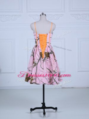 Ideal Baby Pink Straps Lace Up Bowknot Party Dresses Sleeveless