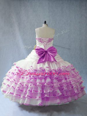 Luxury Floor Length Lilac 15 Quinceanera Dress Sweetheart Sleeveless Lace Up