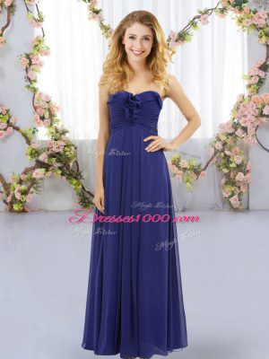 Luxurious Royal Blue Sweetheart Lace Up Ruffles Wedding Guest Dresses Sleeveless