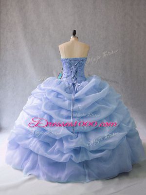 Unique Light Blue Sweet 16 Dresses Sweetheart Sleeveless Lace Up
