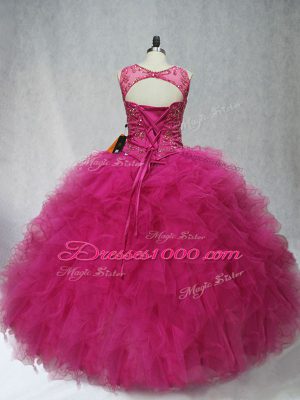 Enchanting Sleeveless Beading and Ruffles Lace Up Quinceanera Dresses