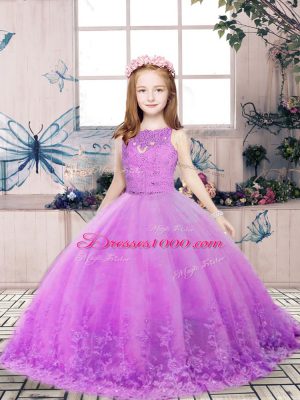 Most Popular Ball Gowns Party Dress Wholesale Lilac Scoop Sleeveless Floor Length Backless