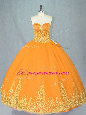 Gold Quinceanera Gown Sweet 16 and Quinceanera with Beading Sweetheart Sleeveless Lace Up