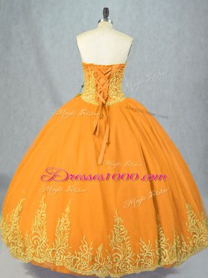 Gold Quinceanera Gown Sweet 16 and Quinceanera with Beading Sweetheart Sleeveless Lace Up