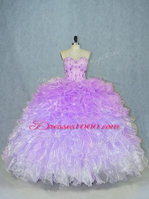 Dazzling Multi-color Sleeveless Beading and Ruffles Floor Length Sweet 16 Dresses