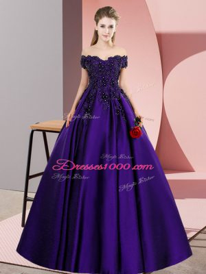 Floor Length Zipper Quince Ball Gowns Purple for Party and Sweet 16 and Wedding Party with Lace