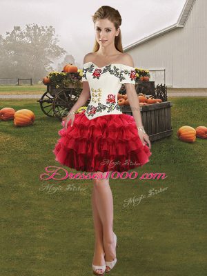 Traditional Wine Red Sleeveless Organza Lace Up Prom Homecoming Dress for Prom and Party