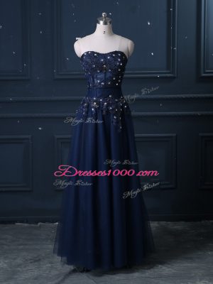 Tulle Sleeveless Floor Length and Lace