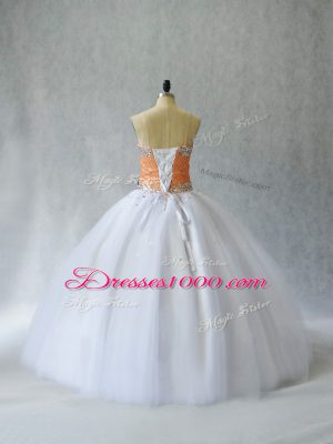 Popular Tulle Sleeveless Floor Length Quinceanera Dress and Beading