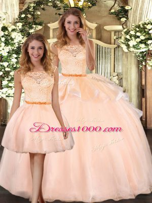 Sleeveless Zipper Floor Length Lace Sweet 16 Dresses