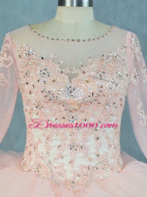 Beauteous Long Sleeves Beading and Ruffles Lace Up Sweet 16 Quinceanera Dress