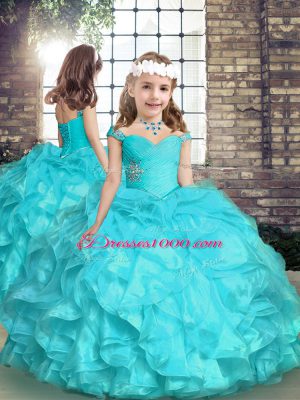 Attractive Sleeveless Beading and Ruffles Lace Up Sweet 16 Quinceanera Dress