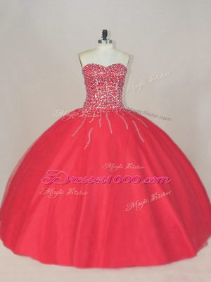 Charming Sleeveless Lace Up Floor Length Beading Sweet 16 Dress