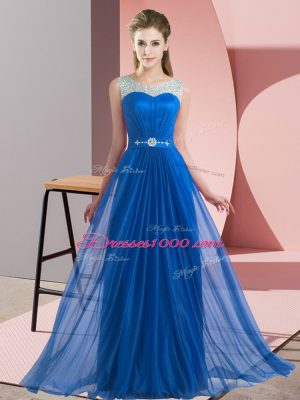 Fashionable Sleeveless Lace Up Floor Length Beading Quinceanera Dama Dress