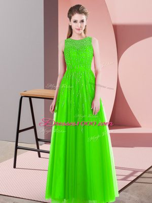 Enchanting Sleeveless Side Zipper Floor Length Beading Homecoming Dress