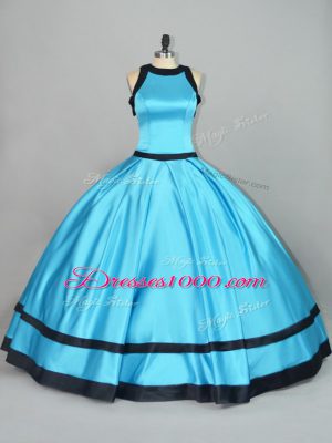Elegant Baby Blue Quinceanera Dresses Sweet 16 and Quinceanera with Ruching Scoop Sleeveless Zipper