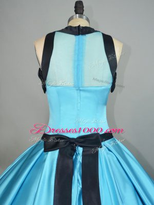 Elegant Baby Blue Quinceanera Dresses Sweet 16 and Quinceanera with Ruching Scoop Sleeveless Zipper