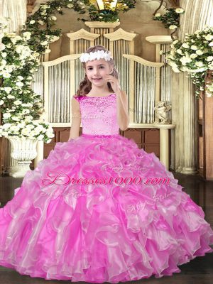 Ball Gowns Custom Made Lilac Scoop Organza Sleeveless Floor Length Zipper
