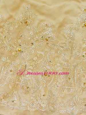 Gold Sweetheart Neckline Beading and Appliques Vestidos de Quinceanera Sleeveless Lace Up