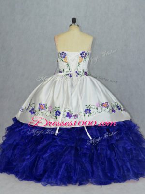Fantastic Sweetheart Sleeveless Lace Up 15 Quinceanera Dress Royal Blue Tulle