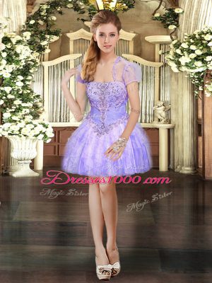 Inexpensive Floor Length Three Pieces Sleeveless Lavender Sweet 16 Quinceanera Dress Lace Up