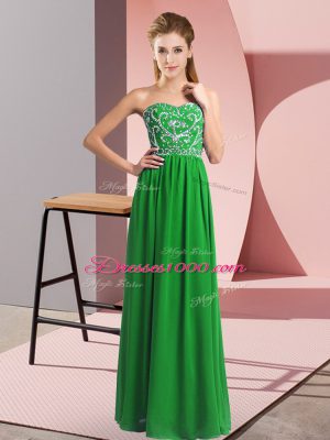 Hot Sale Green Sweetheart Lace Up Beading Prom Dresses Sleeveless