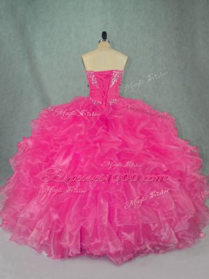 Beauteous Organza Sleeveless Floor Length Ball Gown Prom Dress and Beading and Ruffles