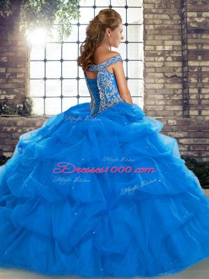 Customized Yellow Green Sleeveless Beading and Pick Ups Lace Up Sweet 16 Quinceanera Dress