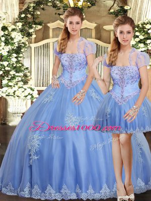 Dramatic Sleeveless Beading and Appliques Lace Up 15th Birthday Dress