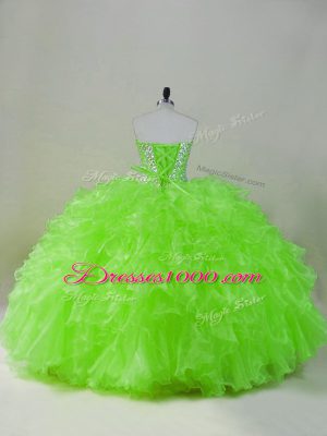 Spectacular Sweetheart Lace Up Ruffles Quince Ball Gowns Sleeveless